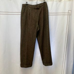 Italian herringbone tailored trousers
